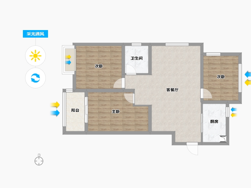 安徽省-蚌埠市-上河时代-81.82-户型库-采光通风