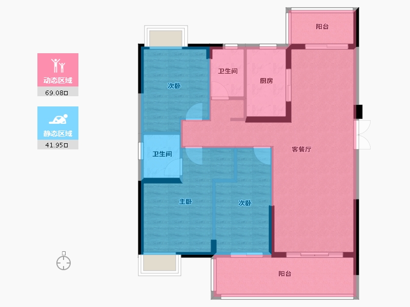 湖北省-荆门市-泓博世纪首府-100.51-户型库-动静分区