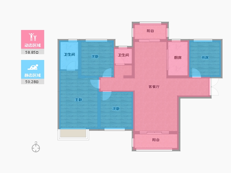 湖南省-长沙市-长房平和墅-97.11-户型库-动静分区