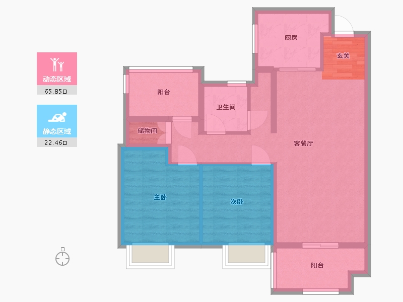 安徽省-合肥市-保利时代-78.42-户型库-动静分区