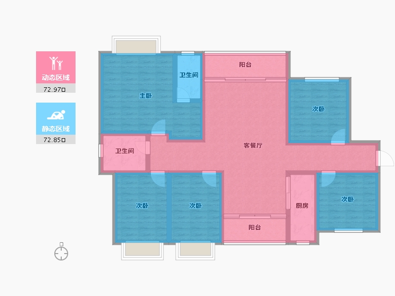 广西壮族自治区-南宁市-天誉花园-129.99-户型库-动静分区