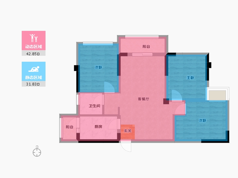 四川省-成都市-铂悦郡二期公园墅-65.77-户型库-动静分区