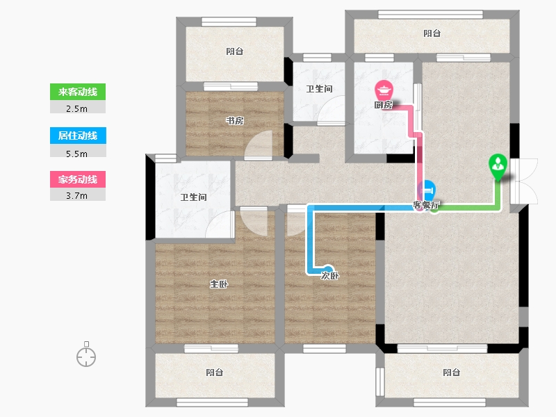 四川省-巴中市-江南福地二期-88.37-户型库-动静线