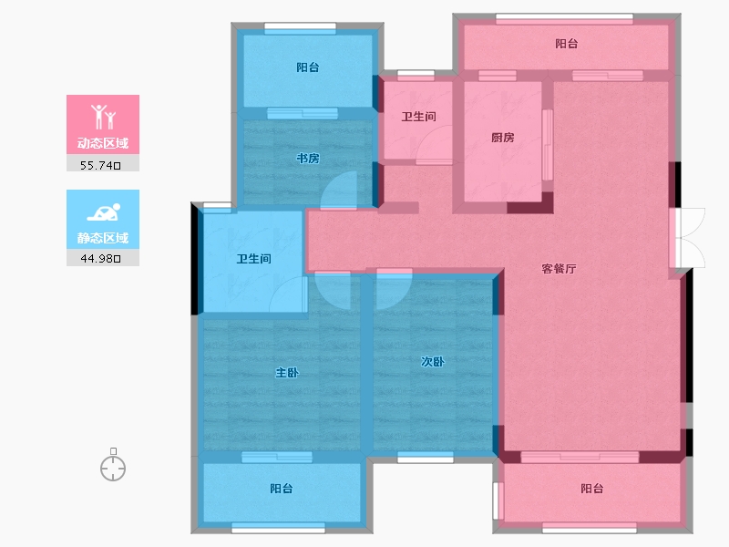 四川省-巴中市-江南福地二期-88.37-户型库-动静分区