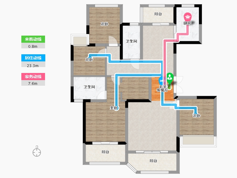 四川省-成都市-北辰天麓御府-124.77-户型库-动静线