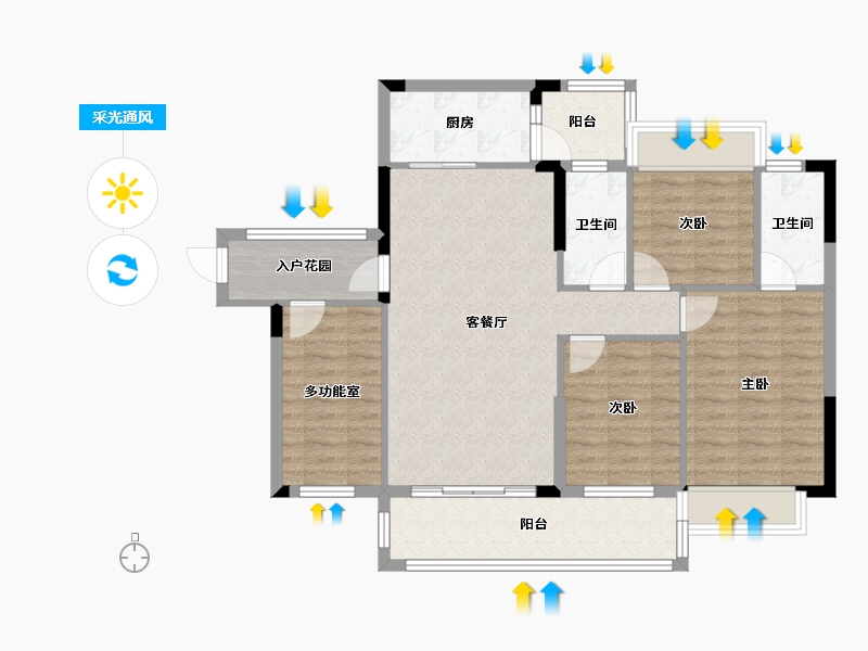 广东省-河源市-明源翡翠城-95.28-户型库-采光通风