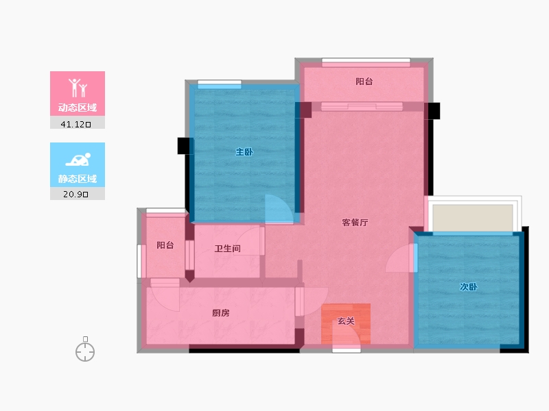 四川省-成都市-奥园棠�h府-54.33-户型库-动静分区