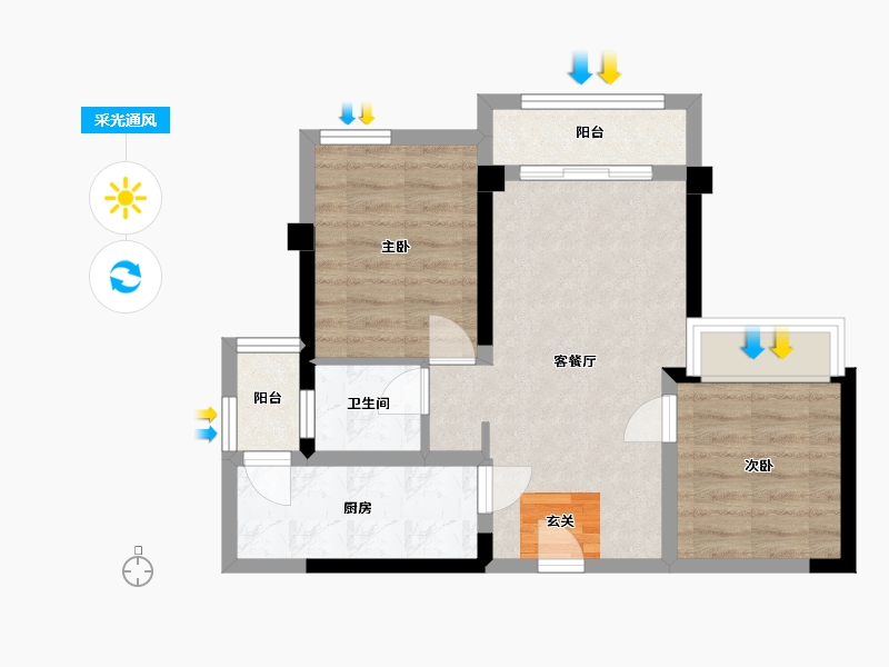 四川省-成都市-奥园棠�h府-54.33-户型库-采光通风