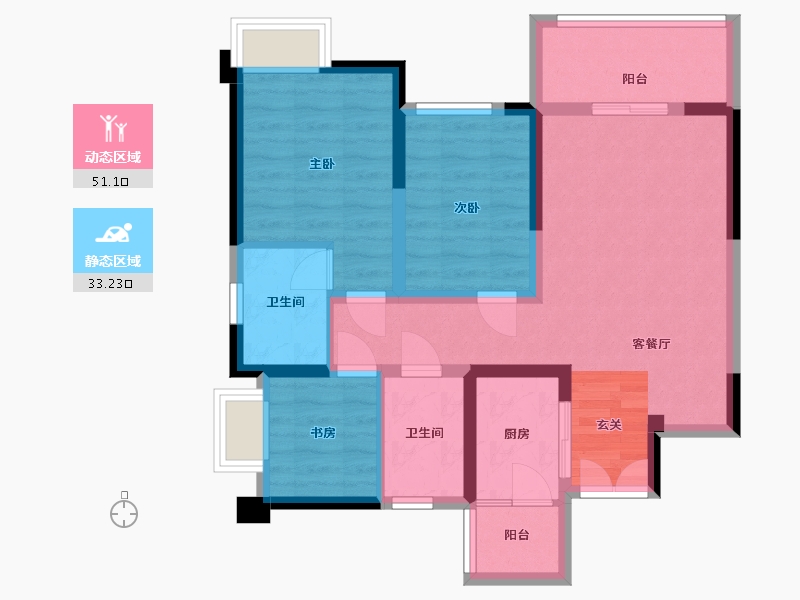 四川省-成都市-城投置地楠悦-74.17-户型库-动静分区