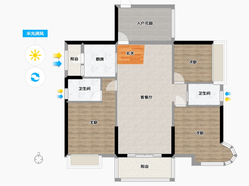 广东省-河源市-时代一号-105.12-户型库-采光通风