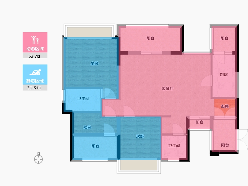 四川省-成都市-华熙LIVE528-91.71-户型库-动静分区