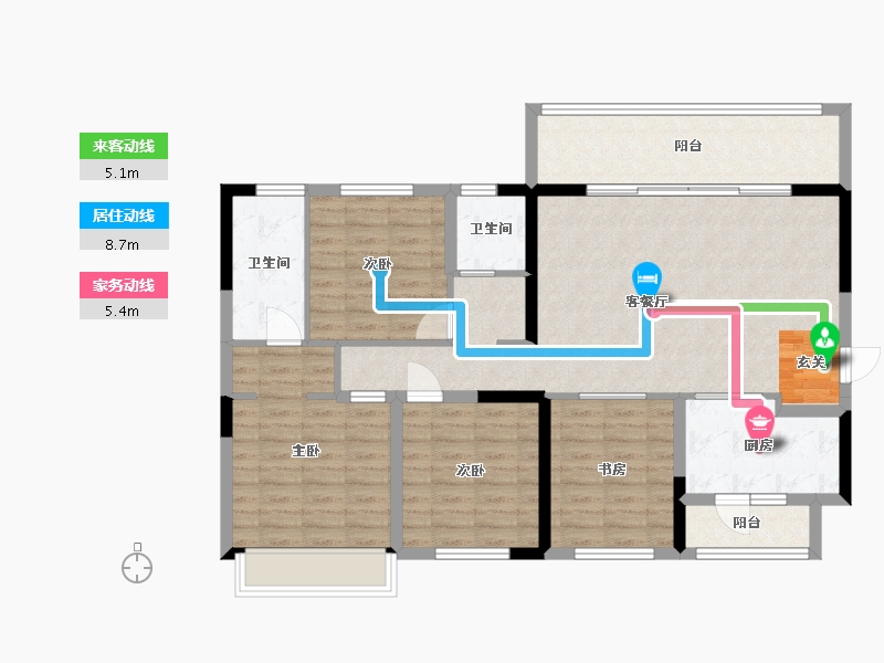 四川省-成都市-旭辉碧桂园云樾名邸-110.77-户型库-动静线