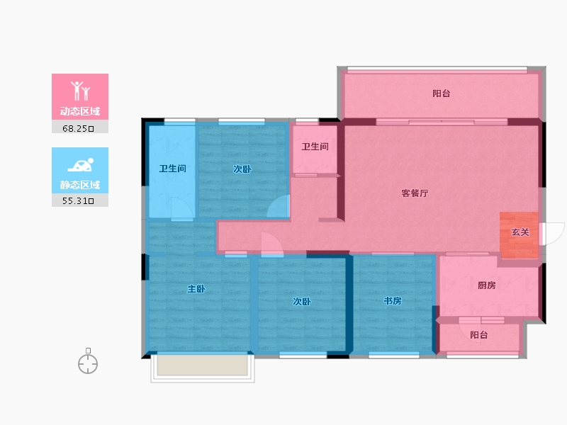 四川省-成都市-旭辉碧桂园云樾名邸-110.77-户型库-动静分区