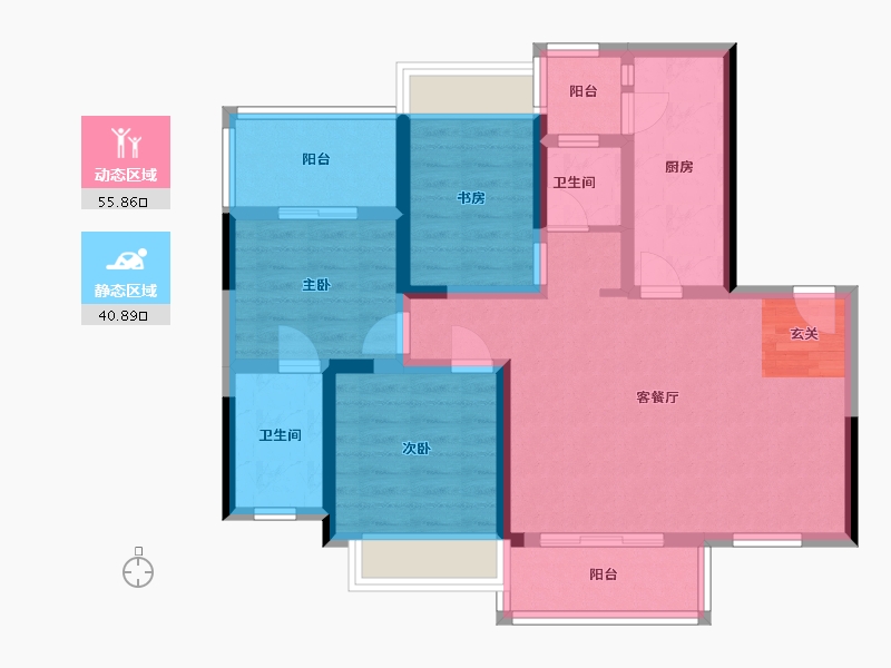 四川省-成都市-逸山公馆-85.03-户型库-动静分区