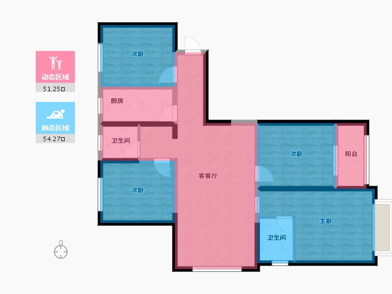 河南省-新乡市-蓝堡湾-93.02-户型库-动静分区