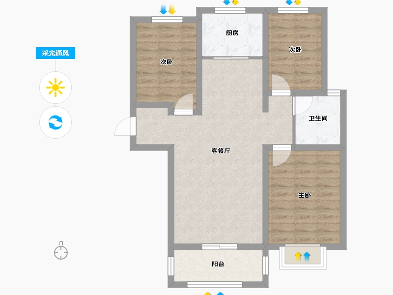 山西省-运城市-天玺城-74.93-户型库-采光通风