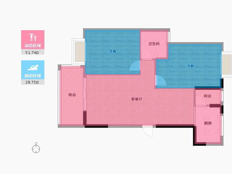 海南省-海口市-文博府A区-72.59-户型库-动静分区