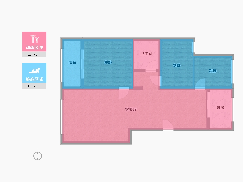 山东省-聊城市-东润明珠嘉苑-82.49-户型库-动静分区