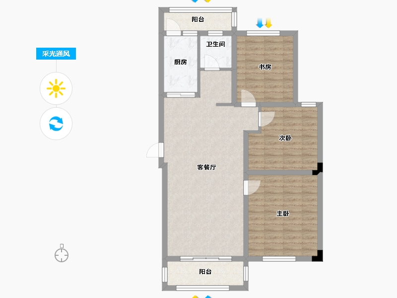 安徽省-池州市-天逸华府-87.13-户型库-采光通风