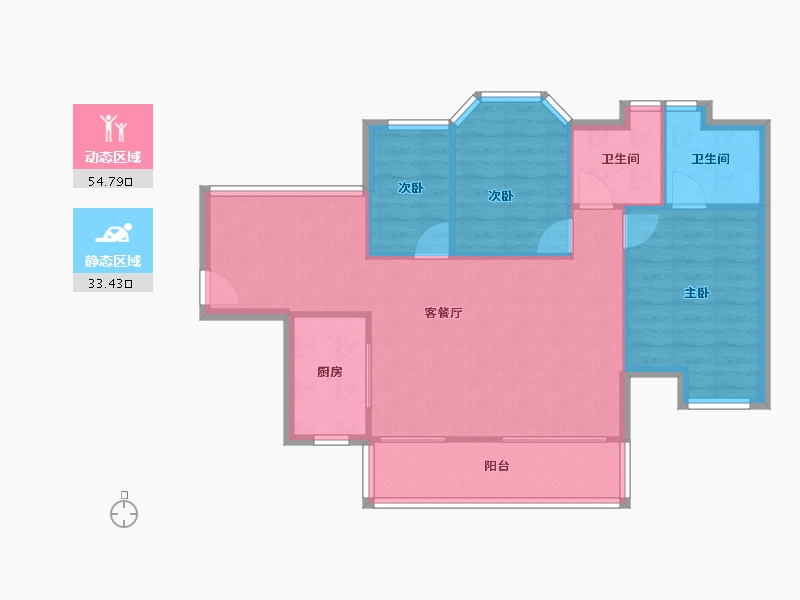 广西壮族自治区-北海市-东辉瀚林鑫苑-80.04-户型库-动静分区