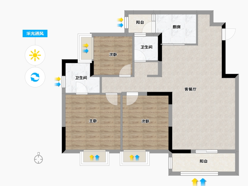 四川省-达州市-万源市白沙中鼎-91.65-户型库-采光通风