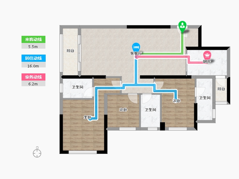 广东省-深圳市-满京华云晓公馆-102.13-户型库-动静线