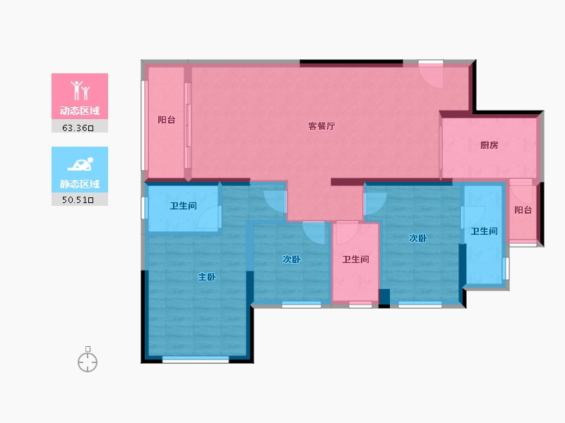 广东省-深圳市-满京华云晓公馆-102.13-户型库-动静分区