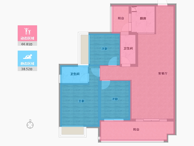 广东省-梅州市-合泰华璟城-94.35-户型库-动静分区