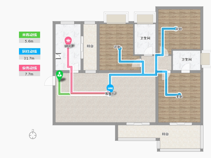 山西省-吕梁市-思源二期-129.65-户型库-动静线