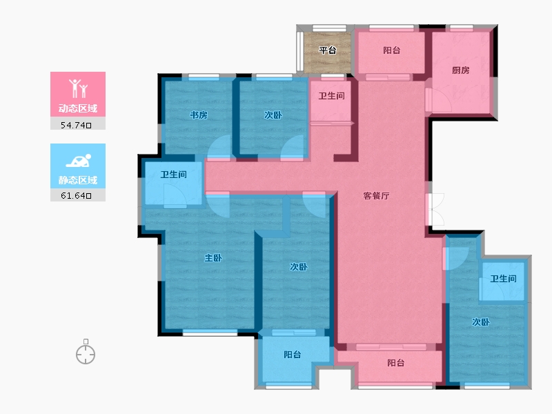 河南省-郑州市-永威城-103.75-户型库-动静分区