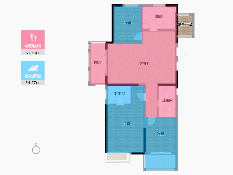 江苏省-镇江市-香江公馆-107.00-户型库-动静分区