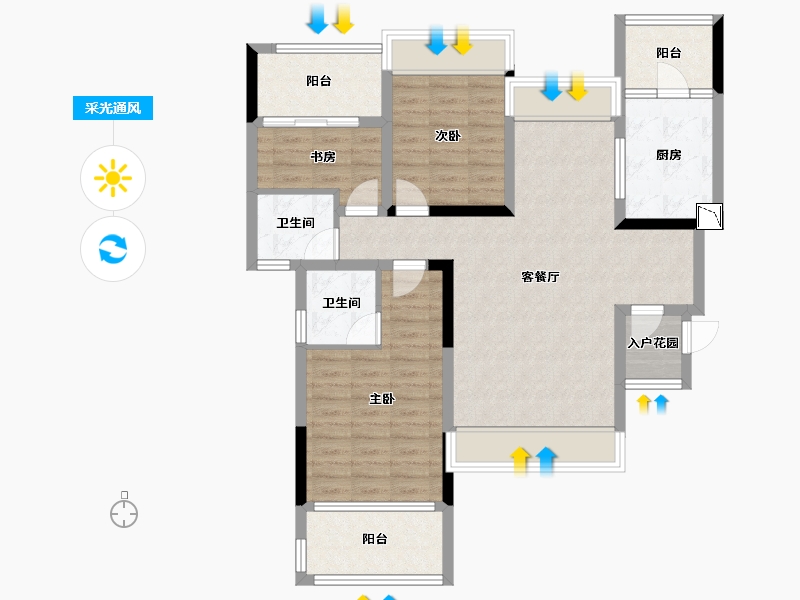 四川省-内江市-隆城一号-93.17-户型库-采光通风