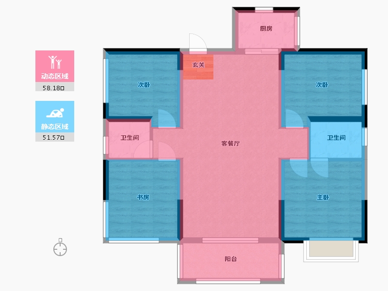 广西壮族自治区-钦州市-浦北晨华城市广场-98.51-户型库-动静分区