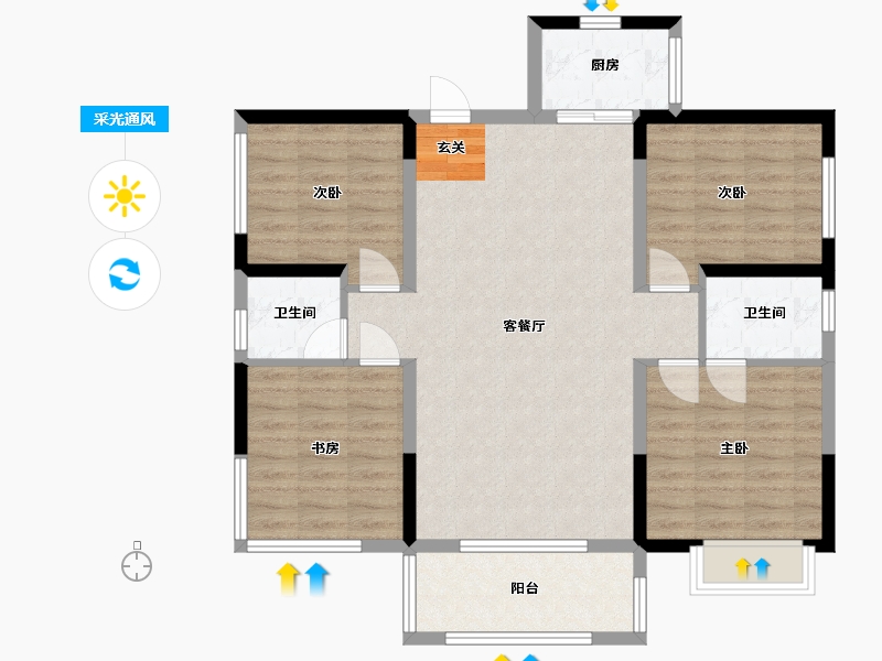 广西壮族自治区-钦州市-浦北晨华城市广场-98.51-户型库-采光通风