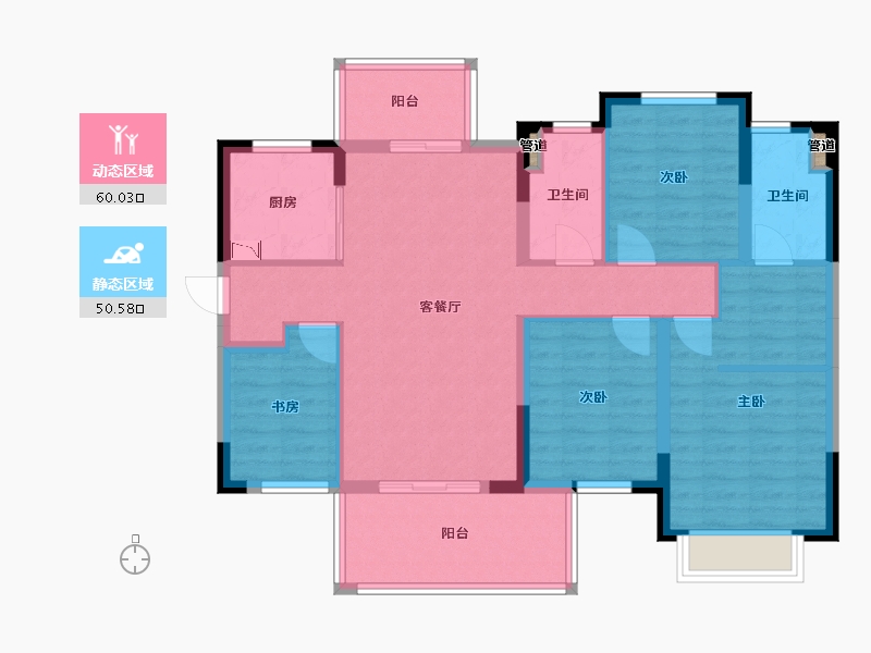 广西壮族自治区-南宁市-新城悦隽风华-98.68-户型库-动静分区