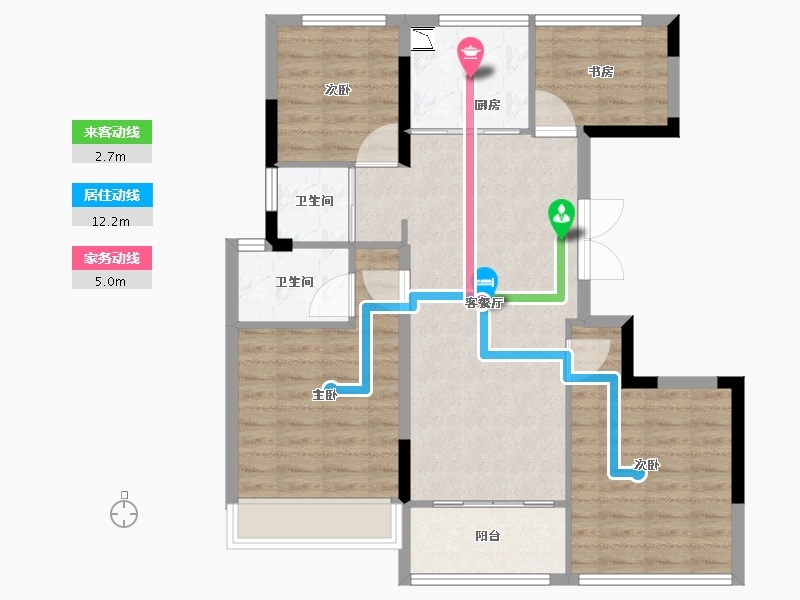 辽宁省-葫芦岛市-国鸿锦悦府-88.00-户型库-动静线