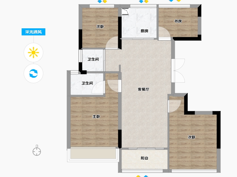 辽宁省-葫芦岛市-国鸿锦悦府-88.00-户型库-采光通风