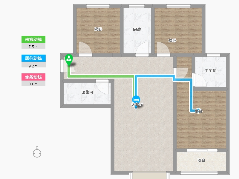 山西省-临汾市-金域王府・帝景-104.26-户型库-动静线