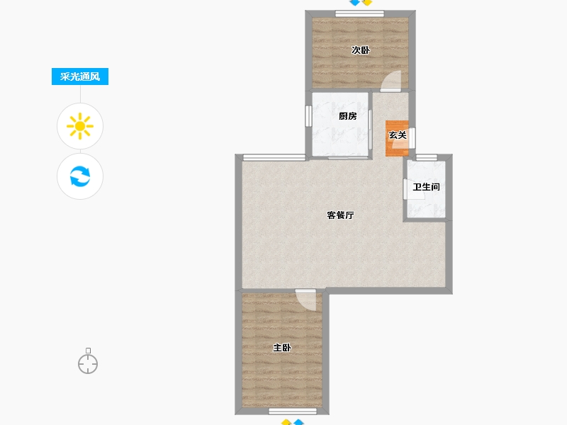 湖北省-武汉市-鹦鹉花园-69.79-户型库-采光通风