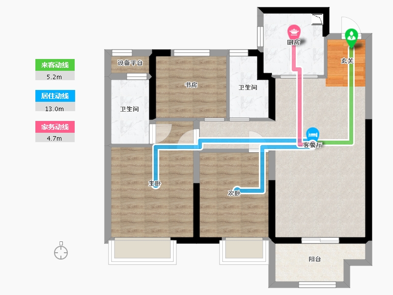 江苏省-常州市-桃李东方-78.75-户型库-动静线