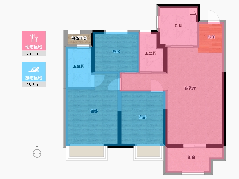 江苏省-常州市-桃李东方-78.75-户型库-动静分区