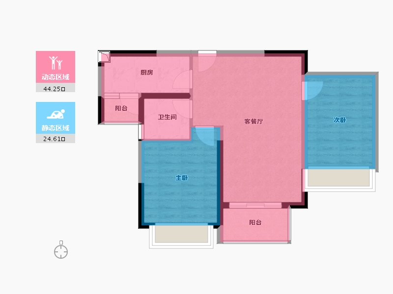 云南省-昆明市-七彩云南-61.46-户型库-动静分区