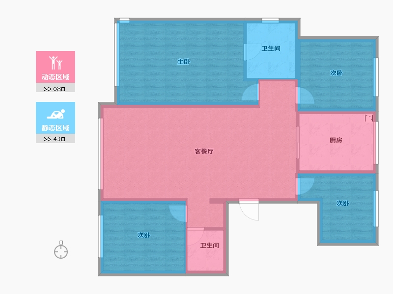 吉林省-四平市-东樾府-114.21-户型库-动静分区