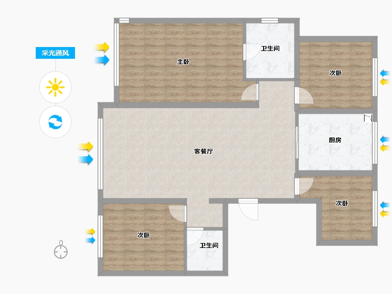 吉林省-四平市-东樾府-114.21-户型库-采光通风