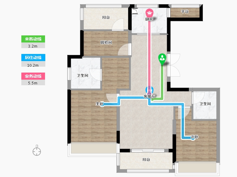 浙江省-温州市-时代瓯海壹品-92.00-户型库-动静线