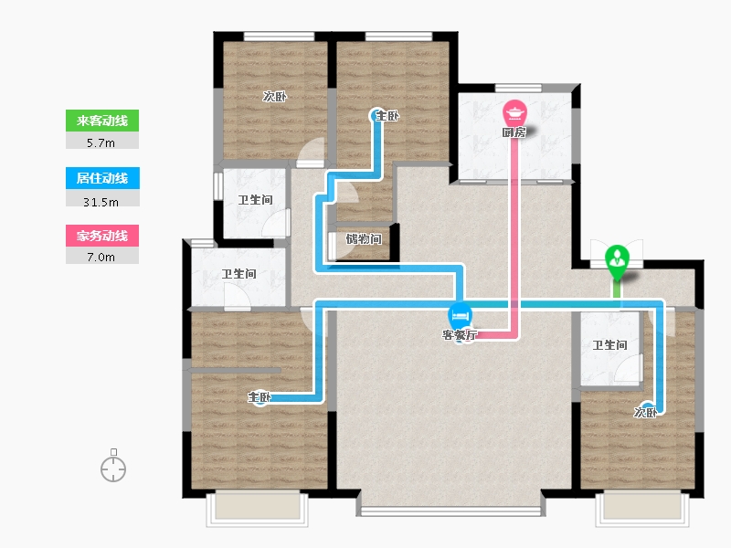 宁夏回族自治区-银川市-江南赋-146.59-户型库-动静线