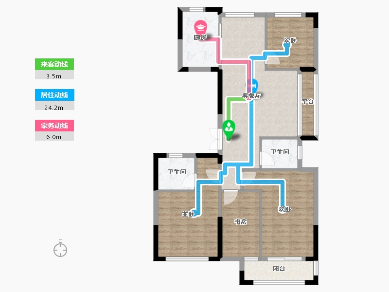 浙江省-湖州市-春天尚居-96.54-户型库-动静线