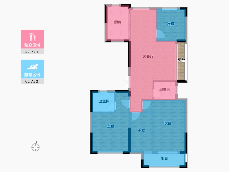 浙江省-湖州市-春天尚居-96.54-户型库-动静分区