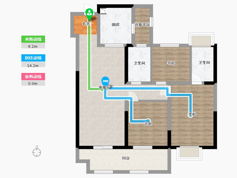 江苏省-常州市-新城华宇悦隽公馆-97.52-户型库-动静线