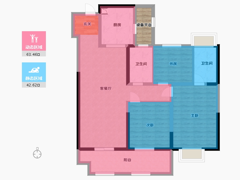 江苏省-常州市-新城华宇悦隽公馆-97.52-户型库-动静分区